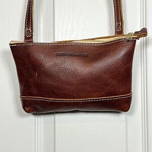 Portland Leather Goods Crossbody Bag Womens Brown Leather Adjustable Strap Purse